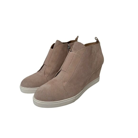 Linea Paolo Light Pastel Pink Perforated Felicia Wedge Platform Slip on Sneakers - Picture 2 of 14